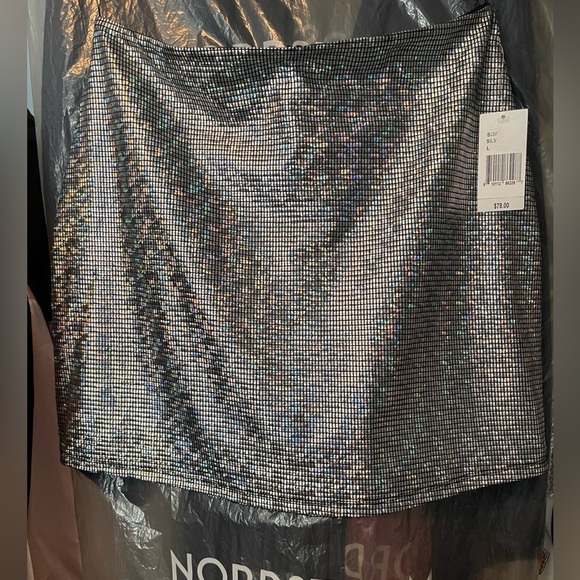 NWT Fore Disco Womens Metallic Short Mini Skirt size Large - Picture 1 of 14